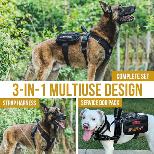 Service Dog Vest Harness (Large / Black)