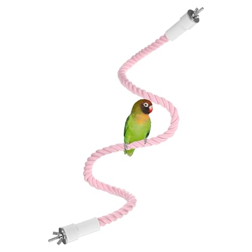 1 Pack Rope Perches for Bird Cages (Pink)