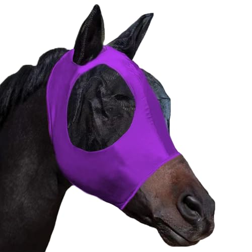 Horse Fly Mask with Ears (Purple / Medium (for 13hh-15hh))