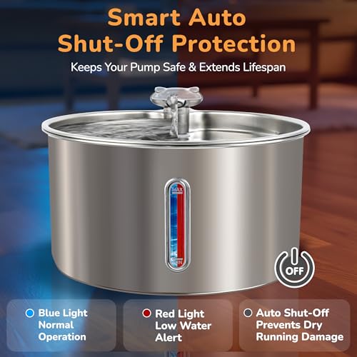 Stainless Steel Cat Water Fountain (Stainless Steel+1 Filter)