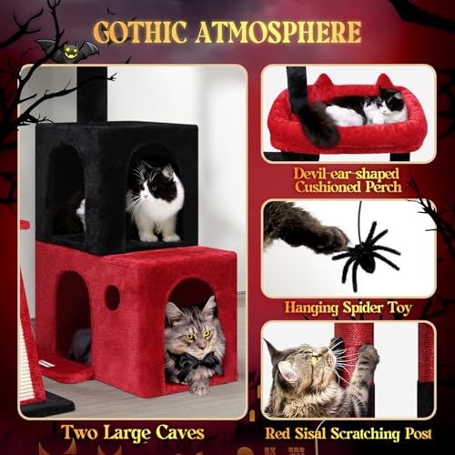 Gothic Maine Coon Cat Tower for Indoor Adult Cats (Gothic / 50 inch)