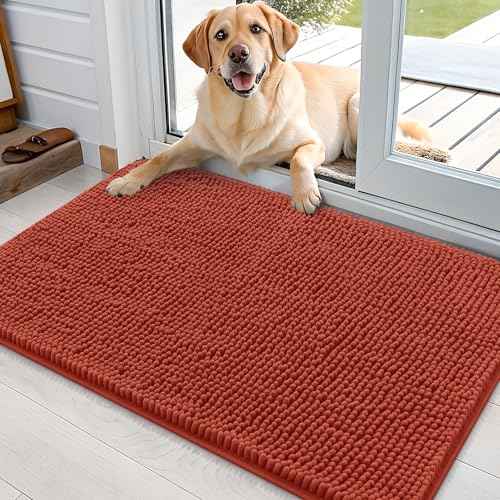 Dog Door Mat for Muddy Paws 35x24 (Maple Red / 35" X 24")