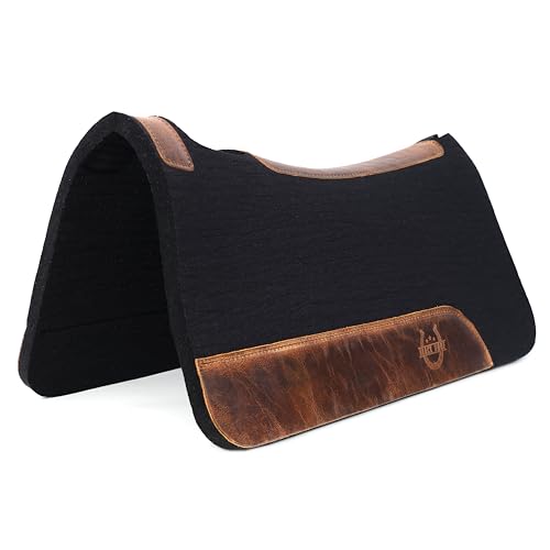 Merino Wool Felt Contoured Saddle Pad for Horses (31"L x 32"W x 1" thick)
