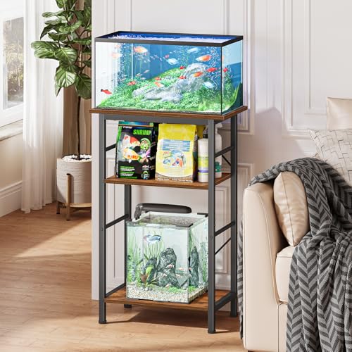 5 10 Gallon Aquarium Stand (Rustic Brown / 10 Gal-3 Tier)