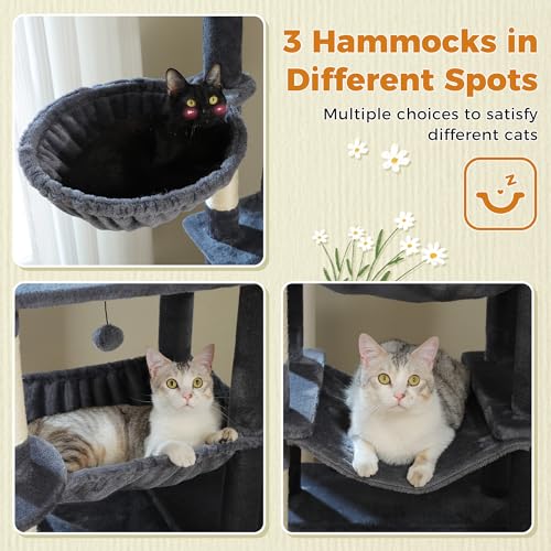 81 Inch Tall Cat Tree for Big Cats & Multi (81" / Dark Gray)