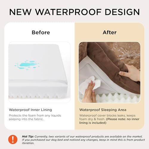 Orthopedic Dog Beds Large Sized Dog Washable Original Design (Brown / 35"l X 25"w X 6.5"th)