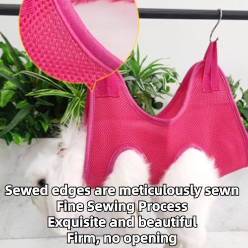 Rabbit Grooming Hammock with Safety Belt for Nail Clipping (Red / XX-Small)