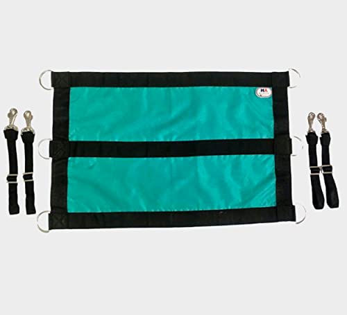 1200D 29"x19" Horse Stall Guard with Adjustable Straps and Hardware (Turquoise Black)
