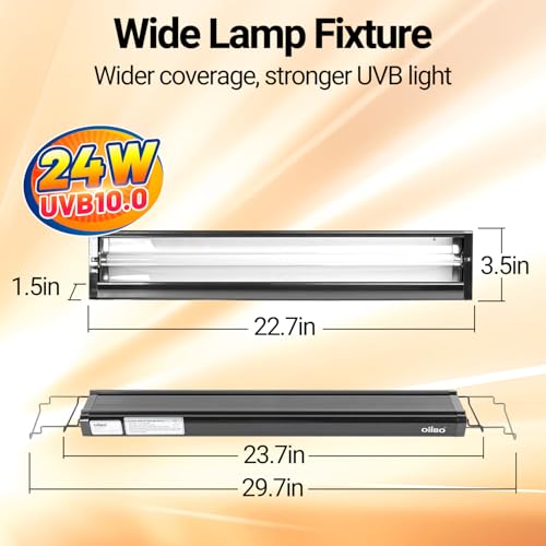 T5 HO Reptile Light Fixture UVB Lighting Combo Kit (24 Watts)