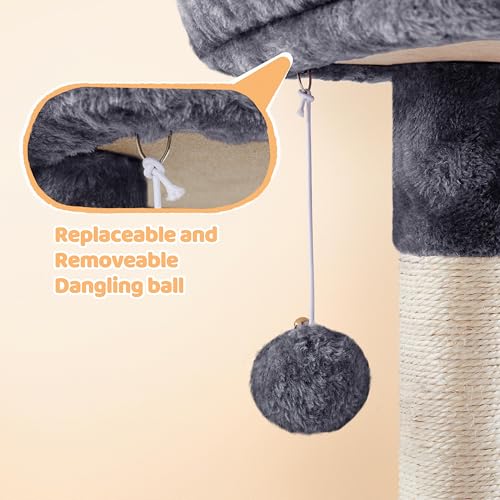 Cat Tree Multi Level Climbing Tower for Indoor Cats (Dark gray)