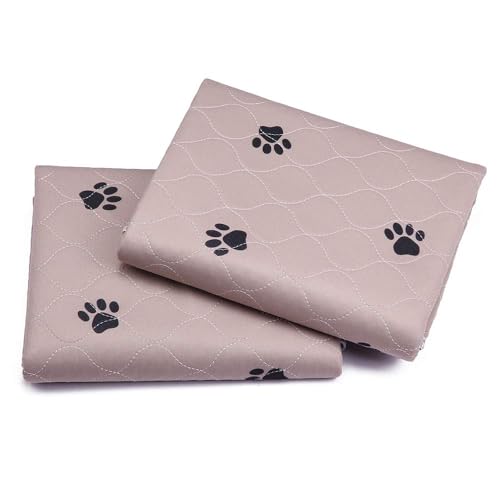 Washable Dog Pee Pads with Puppy Grooming Gloves (48 Round Inch (Pack of 2))