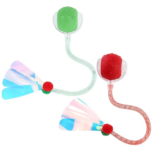 Red & Green Interactive Cat Toy Ball Combo (Red & Green)