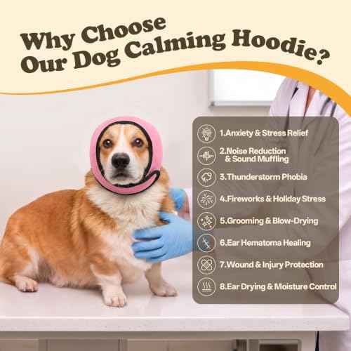 Dog Ear Wraps for Fireworks Storm Noise Blocking Ear Care (Pink / L)