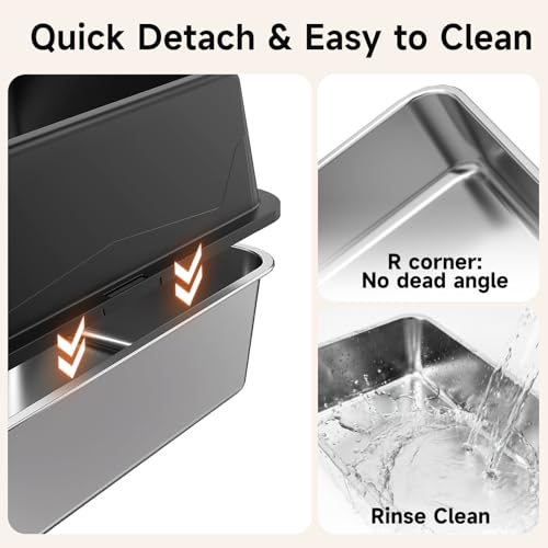 2 Pack XL Stainless Steel Litter Box with High Sides for Large Cat (Black-2Pack)