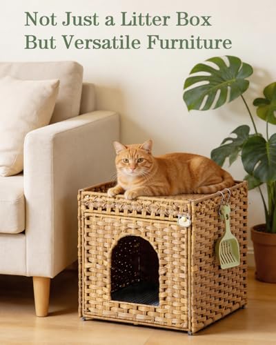 Cat Litter Box Enclosure Furniture (Natural / Standard)