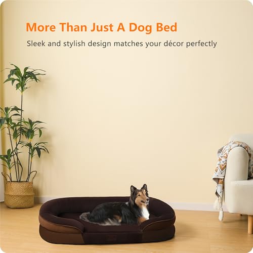 Orthopedic Waterproof Large Dog Bed Sofa (Brown / Large(38 x 28.5 x 6 inch))