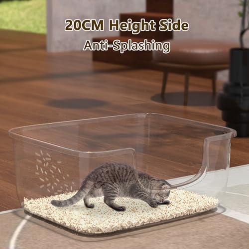 Large Cat Litter Box with High Sides (Green)