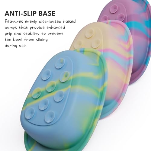 Dog & Cat Lick Mat Bowl with Suction Cups (Rainbow / Small)