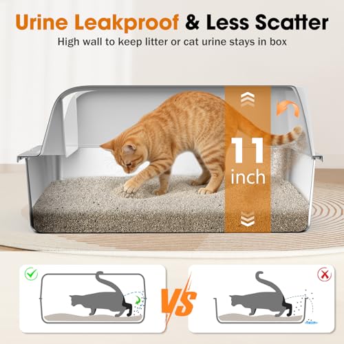 2PACK Stainless Steel Litter Box (Silver Grey / XL)