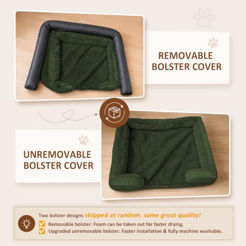Waterproof Orthopedic Dog Beds for Large Sized Dog (36.0"L x 27.0"W x 8.0"Th / Olive Green)