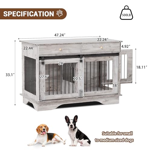 Dog Furniture Crate (Grey)