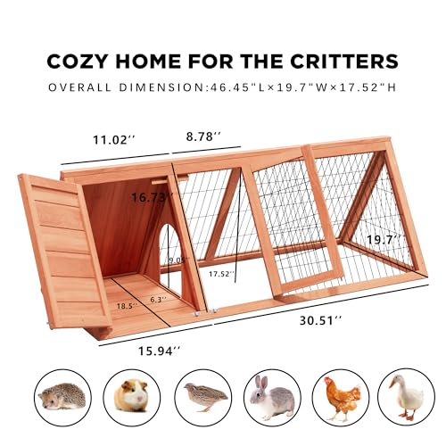 Rabbit Hutch Chicken Coop Outdoor A (Ntural Wood)
