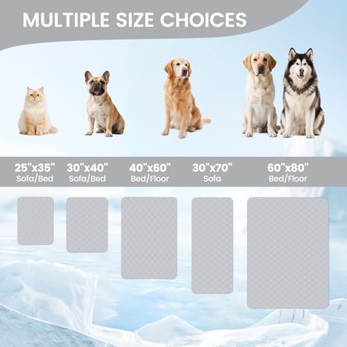 Deluxe Leakproof Cooling Blanket for Large Dogs Q (Heather Silver Grey / 60*80)