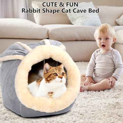 Cat Beds for Indoor Cats (Rabbite Gray / L)