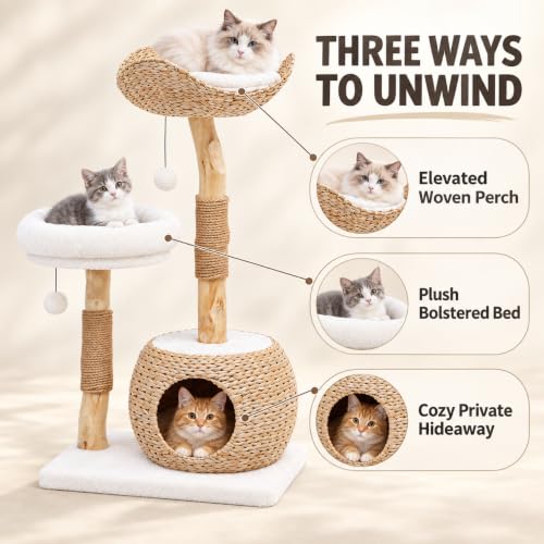 Cat Tree Tower for Indoor Cats (natural)