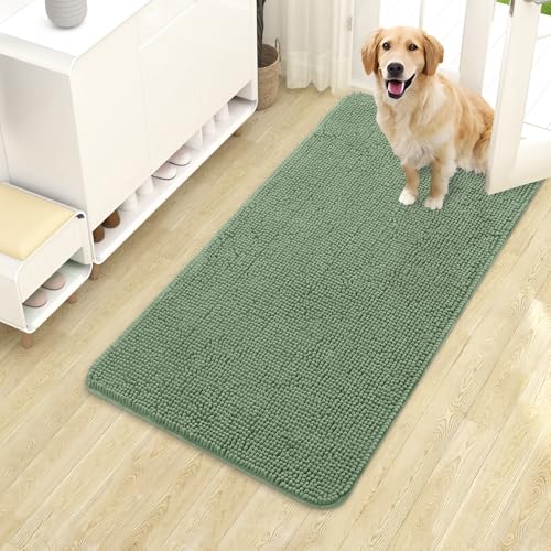 Dog Door Mat for Muddy Paws 40x24 (Olive Green / 40" X 24")