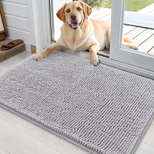 Dog Door Mat for Muddy Paws 36x24 (Light Grey / 36" X 24")