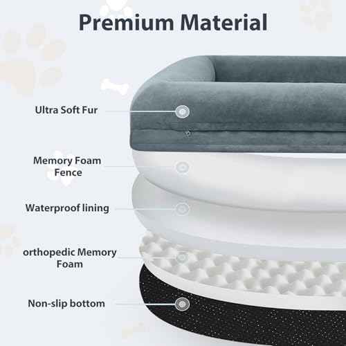 Human Dog Bed Orthopedic for Adult & Dogs Comfy Sleeping (Grey / Human (71x46x7.5in))