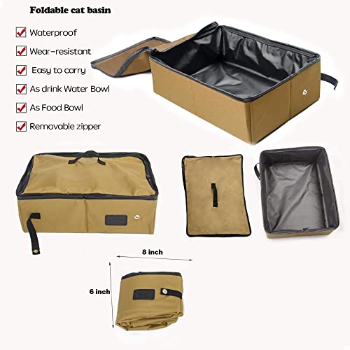 Mispace Portable Twin Compartment Show House Cat Cage (Light Brown)