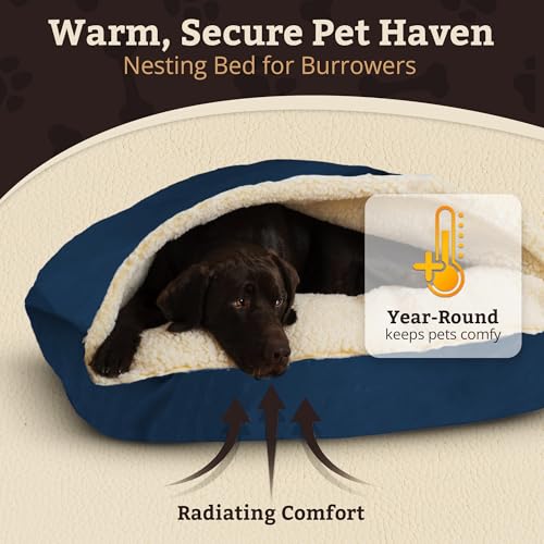 Rectangle Cozy Cave Dog Bed (Sapphire / Small)