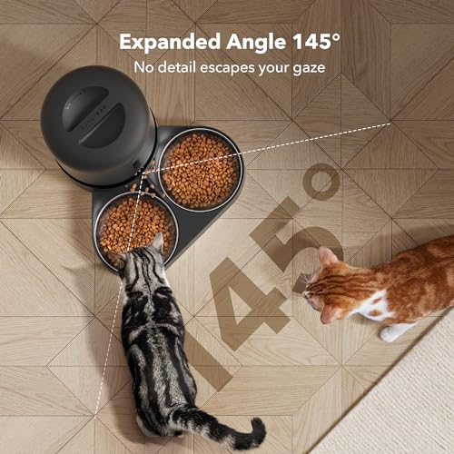 Automatic Cat Feeder with Camera for Two Cats (Black / 5L (With Camera))