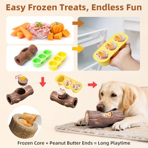 Durable Dog Puzzle Toy for Medium (Yellow Brown)