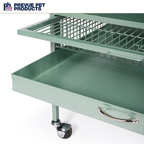 Wrought Iron Select Bird Cage Seed Guard (Sage Green / 24.0"L x 20.0"W x 60.0"H)