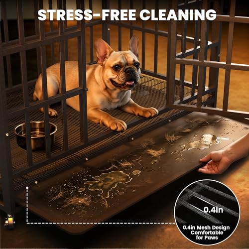 38 Inch Heavy Duty Dog Crate (Black / Small)