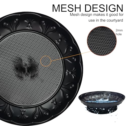 Ground Platform Bird Feeder Tray (black-2 pack)