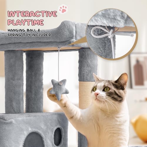 36 Inch Cat Tree with Condo (Light Grey / 36 Inch with Condo)