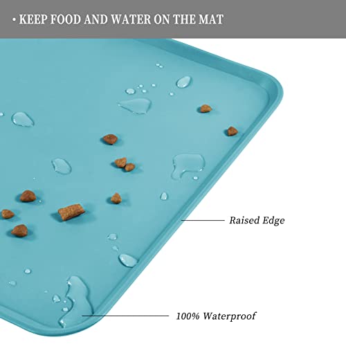 Silicone Pet Feeding Mat (Turquoise / 24" x 16")