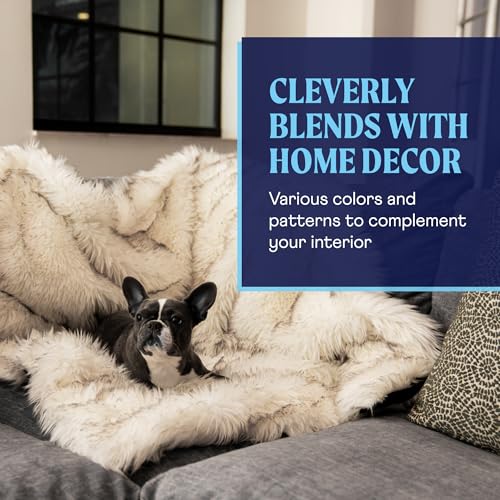 PupProtector Waterproof Throw Blanket (White With Brown Accents / Original (60" L x 50" W))