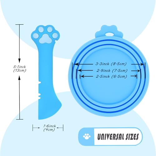 Pet Can Opener & 3 Pcs Cat Food Can Lids (Regular / Blue)