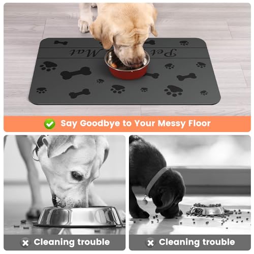 Pet Feeding Mat (Bones / 24"L x 16"W)