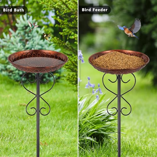 Metal Bird Baths for Outdoors (Copper)