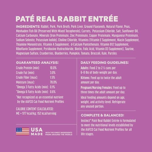 Original Grain Free Real Rabbit Recipe Natural Wet Canned Cat Food by Nature's Variety (5.5 Ounce (Pack of 12))
