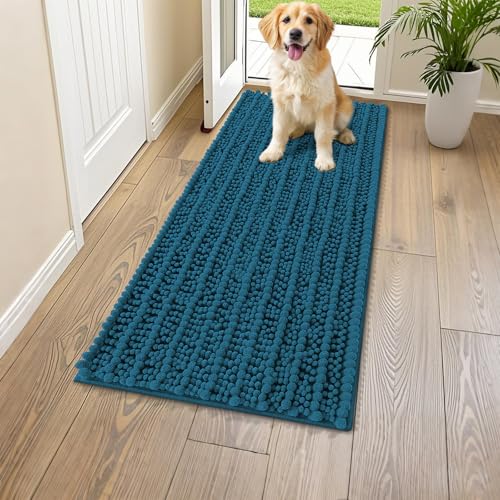 Dog Door Mat for Muddy Paws 47x17 (Layered-Atlantic Blue / 47"X17")