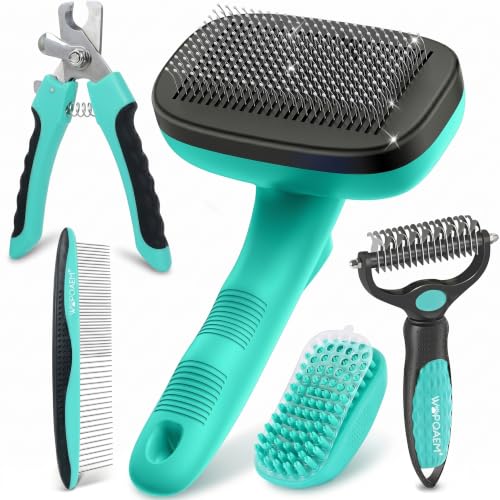 5 PCS Cat & Dog Grooming Kit Brush (Green 5pc)