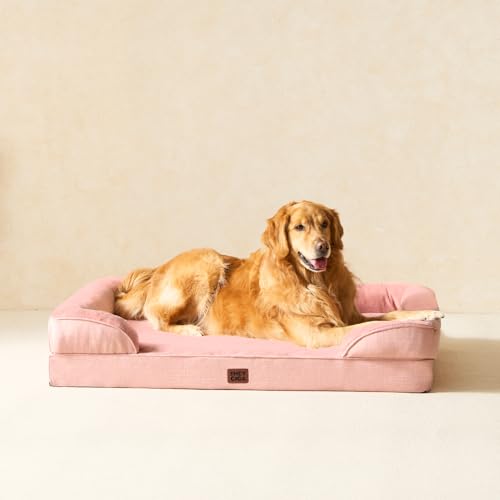 Orthopedic Dog Beds Large Sized Dog (Dusty Pink / 41.0"l X 27.0"w X 6.5"th)