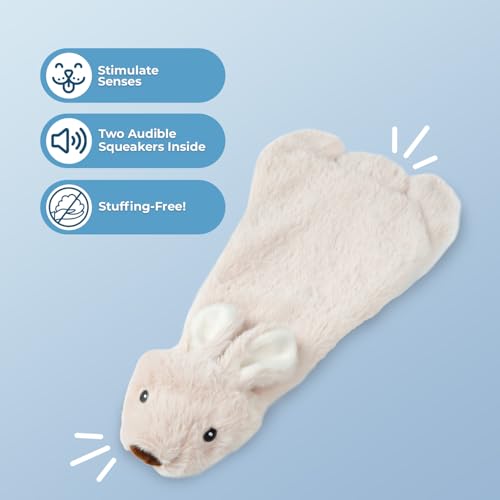 2-in-1 Stuffless Squeaky Dog Toy - Hare, Small (Brown/Hare / Small)